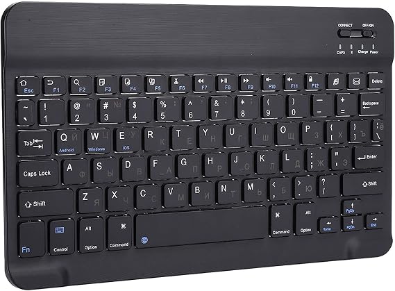 Akozon Russian Cyrillic Keyboard For Tablet,Usb Keyboard with Russian English, 80Keyboard 10.1 Keyboard, Light Weight, Water Proof, Narrow Ultra Wide Wi Fi Keyboard