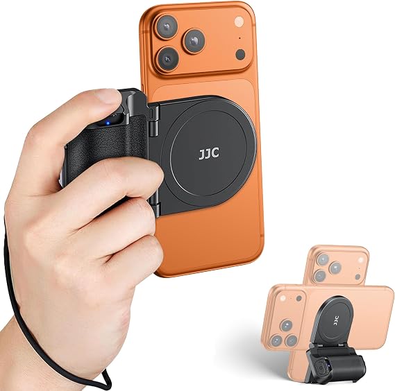 Magnetic Phone Camera Grip Shooting Holder w Tripod Mount & Shutter Remote | Snap On,Magnetic Phone Shot Selfie Grip Handle,for iPhone 17 16 15 14 13 12 Pro Max Plus Android,for Vlog Selfie Photography