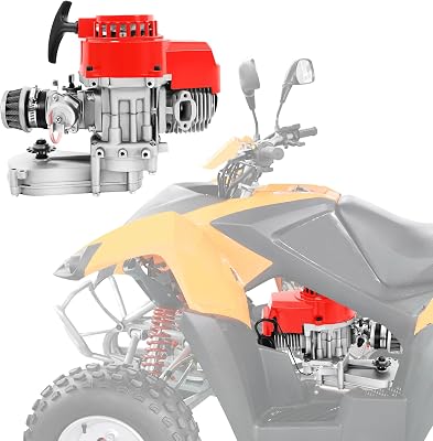 Engine Motor, 49CC 2 Stroke Single Cylinder Pull Rope Start Motor, Motorized Gas Petrol Bike Engine Motor Kit, Fit for Mini Dirt Bike and Pocket Motorcycle
