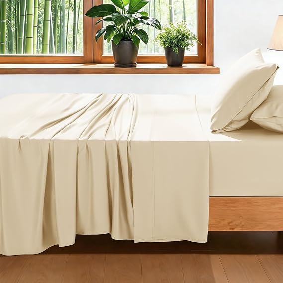 100% Viscose Derived from Bamboo_ Sheet Set 4Pcs, Extra Deep Pocket