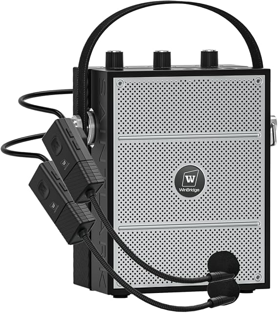 50W Voice Amplifier with 2 Mics,Microphone with Speaker | Portable Sound System with Microphone,Bluetooth Speaker Megaphone for Teachers, Classroom, Outdoor, Events -S98Plus