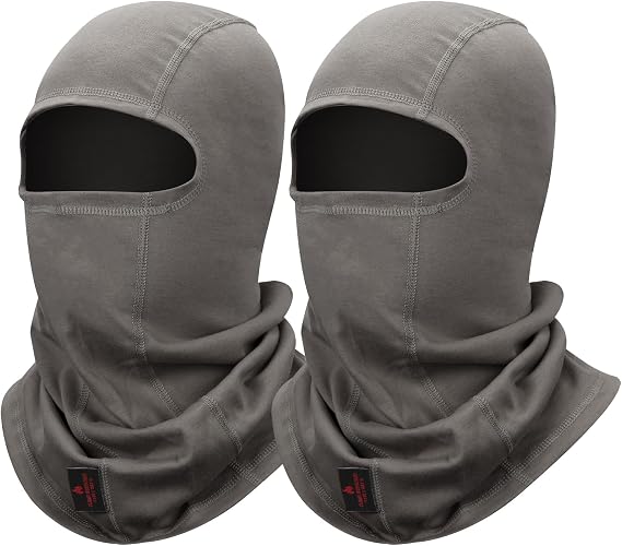 FR Face Mask for Men Fire Resistant Balaclava Welding Head Cover, 100% Cotton Full Face Hood & Neck Protector