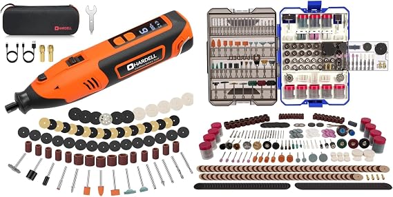HARDELL Cordless Rotary Tool 12V, 698cps Power Rotary Tool Kit with Speed and Battery Digital Display for Sanding, Cutting, Polishing, Grinding, Drilling, Engraving