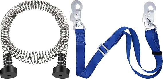 NTR Zipline Spring Brake 6.6FT and Safety Harness Lanyard Blue