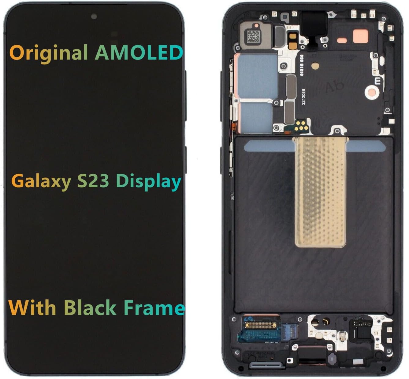 6.1インチ オリジナル AMOLED Samsung Galaxy S23 LCD スクリーン 交換用 S23 5G S911BDS S911U S911U1 S911W S911EDS タッチスクリーンディスプレイ デジタイザー ライトブラックフレーム