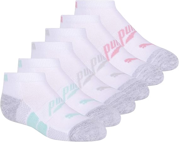 PUMA unisex-child 6 Pairs Low Cut Socks