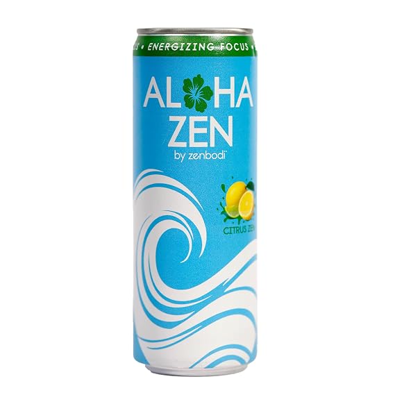Zenbodi Aloha Zen Citrus Zen - AWAKEN Functional Beverage - 12 Pack Energy Drink, Zero Sugar Energy Drinks, with L-Alpha GPC, Caffeine, and L-Theanine