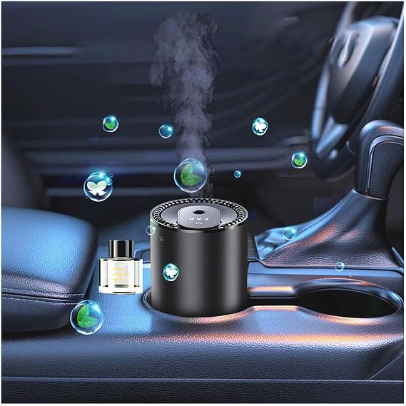 Smart Car Air Freshener 50ML Perfume Ultrasonic Mist Aromatherapy Diffuser Portable Humidifier for Car and Home Use Automatic Start and Stop 3 Modes 4 Freshness Principles(Blue Ocean)