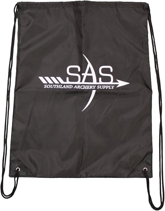 Southland Archery Supply SAS Nylon Black Bag Drawstring Backpack