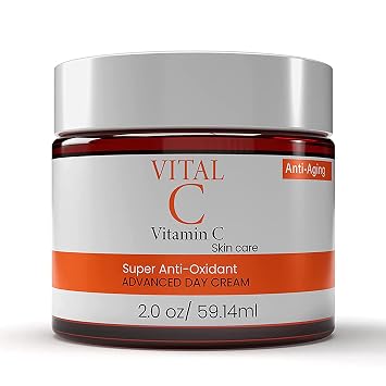Dermapeutics Advanced Vitamin C Face Moisturizer CreamLotion - Anti-Oxidant, Hydrating Day & Night Cream to Reduce Wrinkles, Fine Lines, Dark Circles & Dark Spots | 2 Fl Oz