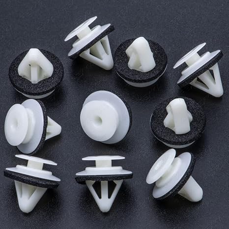 Rexka 10pcs Nylon Round Head Retainer Clips, 14mm x 18mm x 12mm, Automotive Body Clips, Mazda CX-7, CX-9, Mazda 2, 3, 5, 6, Speed6, Miata, MPV, Protege, RX-8