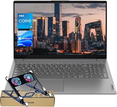 Lenovo V15 G4 Laptop, 15.6 FHD Display, Intel Core i5-13420H Beat i5-1235U, 40GB RAM, 1TB SSD, Business & Student Laptop for Office, School, Home Use, Win 11 Home, Grey, with PCO Laptop Cooler
