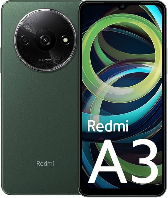 Xiaomi Redmi A3 4G 128GB + 4GB Global ROM Version (Tmobile Tello & Global) Factory Unlocked 6.71" 8MP Dual Camera + (Car Charger Dual USB 31W) (Forest Green Global ROM)