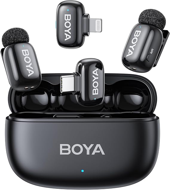 BOYA mini 2 Wireless Lavalier Microphone for iPhone 5-17 & Android Phone