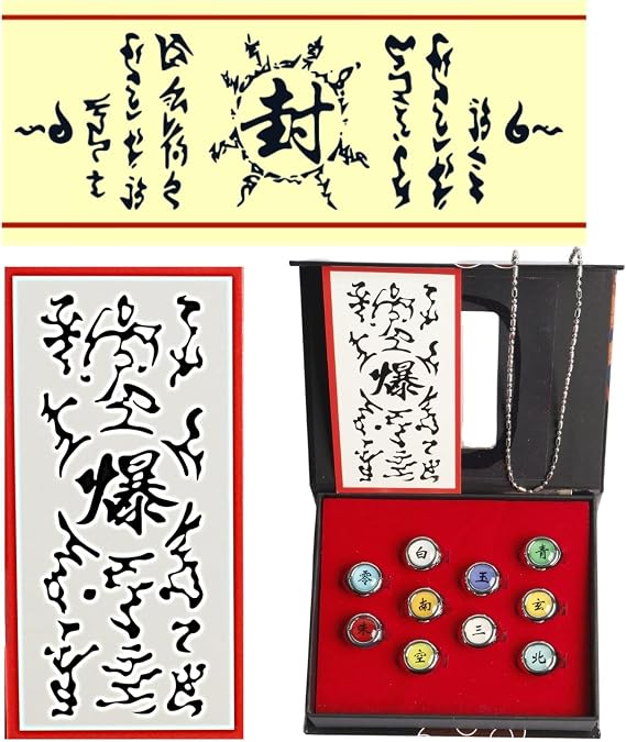 10PCS Anime Rings Akatsuki Rings Costume Cosplay Prop Akatsuki Rings Set Cosplay Accessories With Necklace Headband Anime Itachi Ring