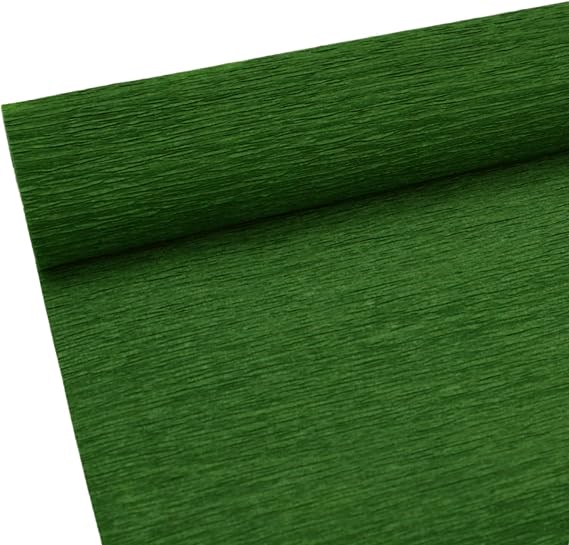 70g Premium Crepe Paper Roll for Flower Making White Green Pink Crepe Paper Sheets Streamer,10in Width, 8ft Length (Forest Green)