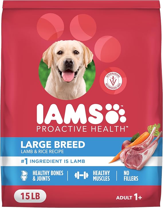 IAMS Proactive Health Large Breed Dry Dog Food, Lamb & Rice, 15 lb