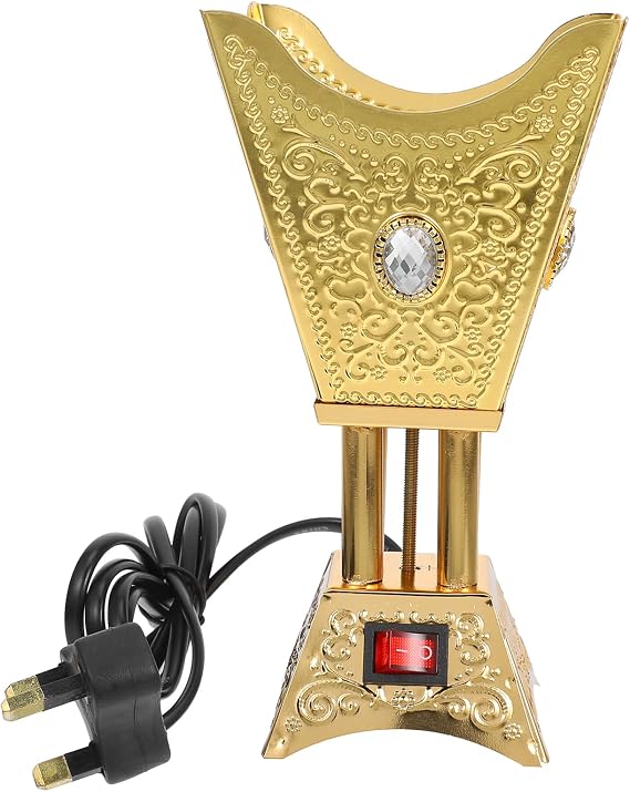 OSALADI Electric Incense Burner - Plug in Bakhoor Iron Burner for Frankincense Resin - Middle Eastern Yoga Spa Aromatherapy (UK Plug)