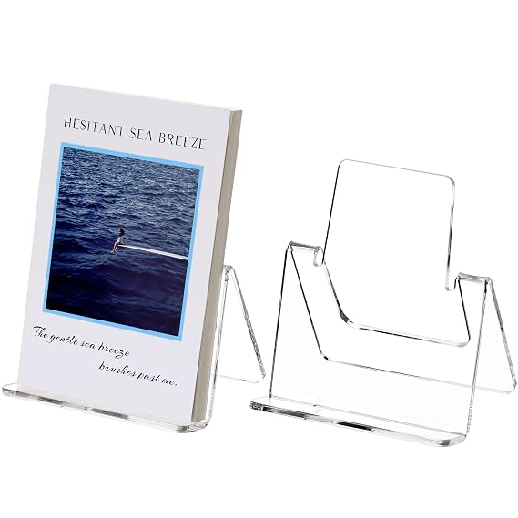 YUXUN Acrylic Book Stand,6Inch 2PC Clear Acrylic Display Easel