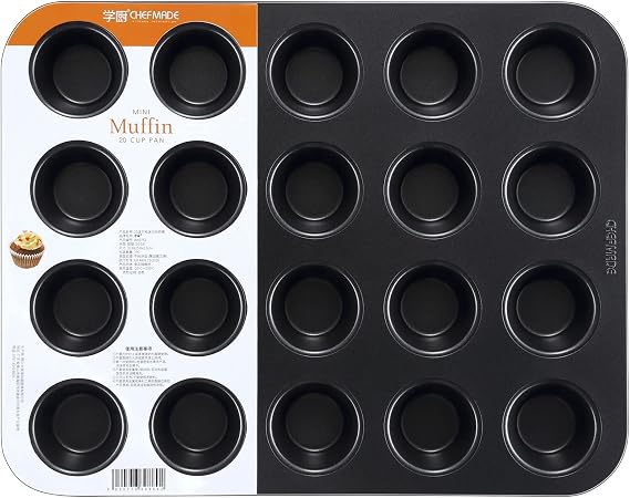 CHEFMADE Muffin Cake Pan, Nonstick Mini 20 Cavity Cupcake Pan