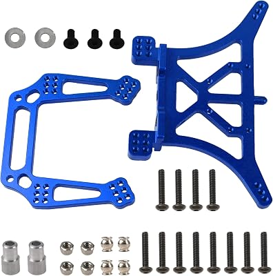 Aluminum Alloy Front & Rear Shock Tower Mounts 2WD Upgrade Parts Compatible with Traxxas 2WD Slash Rustler VXL Bandit XL5 110 RC Car Blue