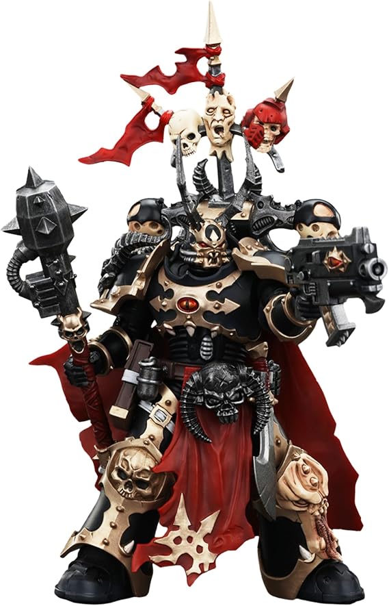 JOYTOY 1/18 Chaos Space Marines Black Legion Chosen Champion | Action Figures,Warhammer 40,000,with Bolter and Power Maul - 5,Classic Character,Collectible,Age 15 and Above