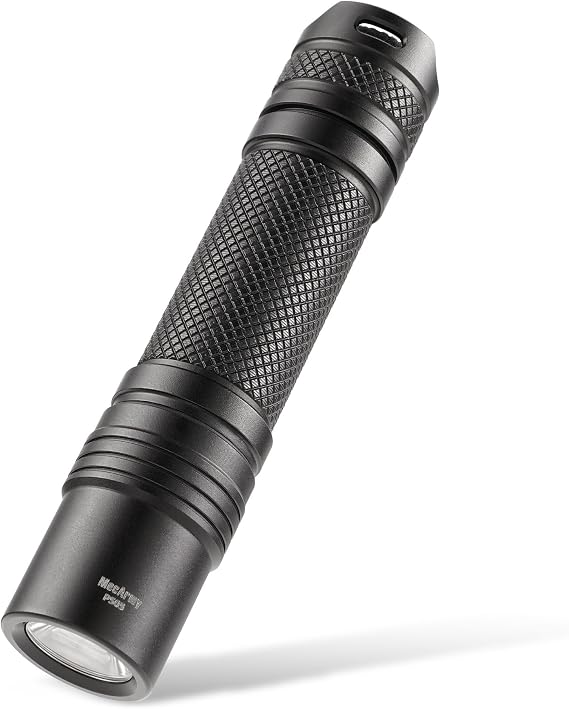 PS05 Aircraft-Grade Aluminum EDC Mini Flashlight- One-Hand Quick Press, 185 Lumens, Small Led Flash Light, Easy-to-Replace AA Battery Powered, Tail-Stand for Work, Home, Outdoors, Emergency