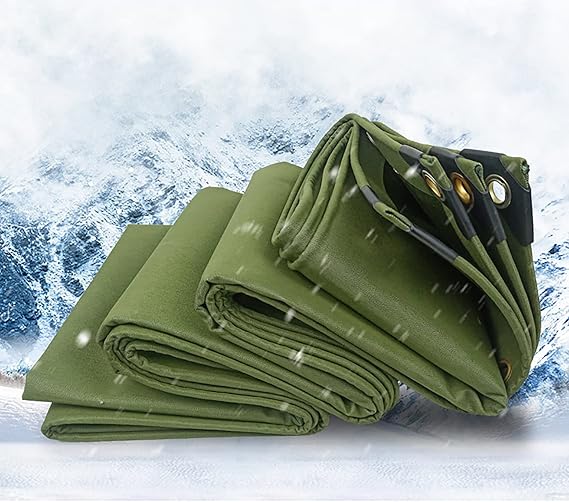 Outdoors Canvas Tarps,tarps Heavy Duty Waterproof,Truck Tarp,Green Resistant Tarpaulin Cover,with Rot/Tear Proof,Billboard Tarp Warehouse,for Car Boat Camping Firewood Woodpile Camping & Pool