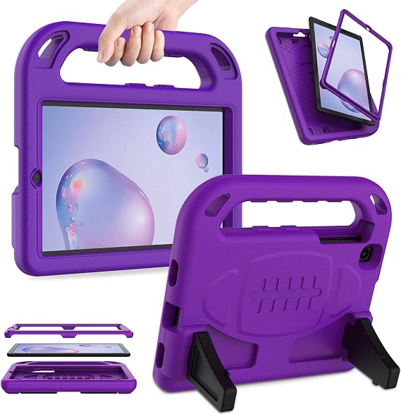 AVAWO Kids Case for Samsung Galaxy Tab A 8.4 (2020) SM-T307 - Built in Screen Protector - Shock Proof Lightweight Convertible Stand Kids Friendly Case for Galaxy Tab A 8.4-inch release in 2020, Purple