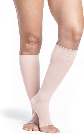 SIGVARIS Womens Style Sheer 780 Open Toe Calf-High Socks 15-20mmHg