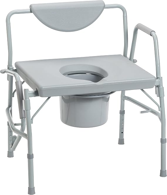 Drive Medical Deluxe Bariatric Drop Arm Commode, Gray