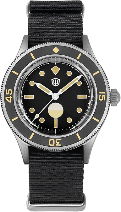 watchdives Dive Watch for Men, WD50Ti Titanium 50-Fathoms Watches NH35 Automatic Wristwatch 40mm Bubble Sapphire Crystal 300m Waterproof Diving Watch