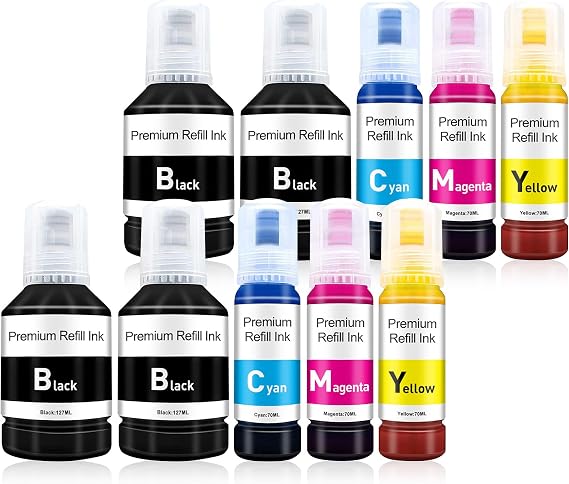 BAISINE 102 Ink Compatible with Epson 102 Multipack, for Epson Ecotank ET-2850 ET-2810 ET-2812 ET-2820 ET-2830 ET-2860 ET-2856 ET-2861 ET-3850 ET-4850 ET-4800 ET-2710 ET-2720 ET-2750 Ink Bottle