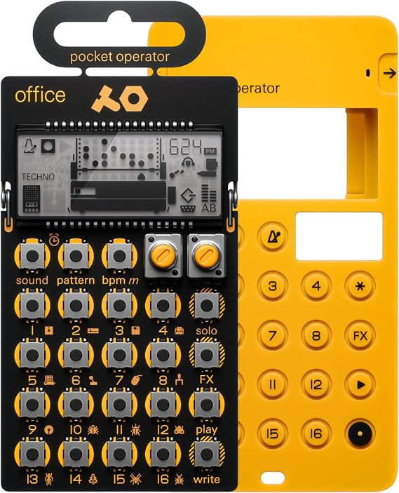 teenage engineering Pocket Operator PO-24 Office and CA-X Silicon Pro-Case Yellow Bundle