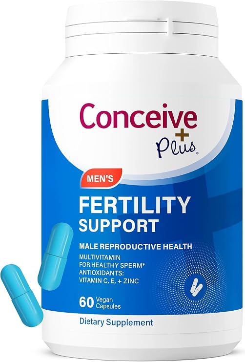 CONCEIVE PLUS Fertility Support for Men | Fertility Supplements with Zinc, Vitamin C, E, Selenium | Motility Activator Multivitamin for Sperm Health & Conception | 60 Capsules for 30 Days