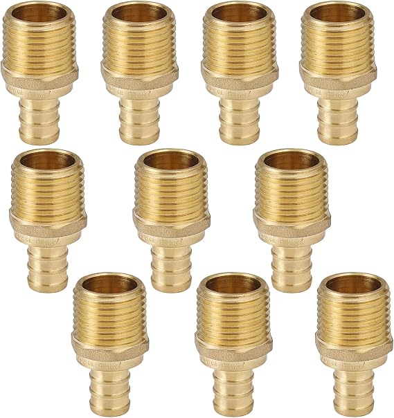 10PC HeSun 3/4" PEX Crimp x 3/4" Male NPT Adapter Fitting(PEX1807021-10)