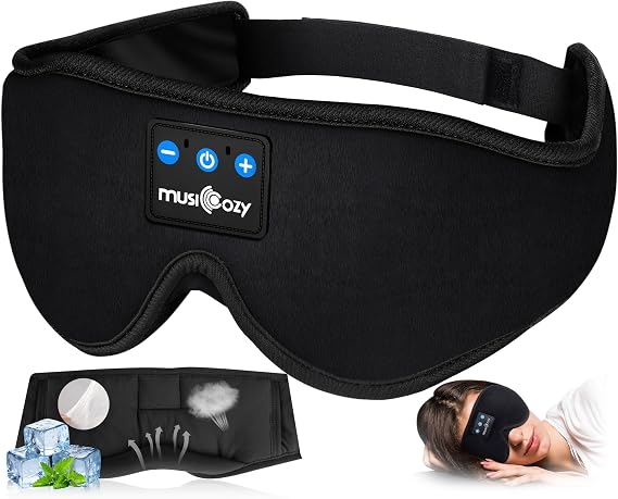 MUSICOZY Bluetooth 5.4 Sleep Headphones Sleeping Eye Mask Earbuds Headband