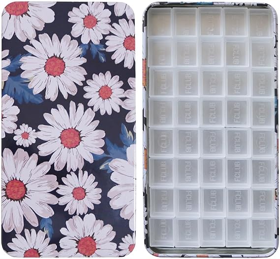FCLUB Watercolor Palette Empty with 40 Transparent Half Pans and 3M Magnets