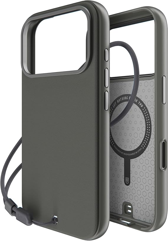 BodyGuardz Pulse Compatible with iPhone 17 Pro Case - Shockproof 16 ft Drop Rating - Compatible with MagSafe - Directional Sound Ports - Responsive Buttons (Charcoal Black)