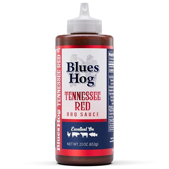Blues Hog Gluten Free Tennessee Red BBQ Sauce, Tangy Vinegar & Pepper, 23oz