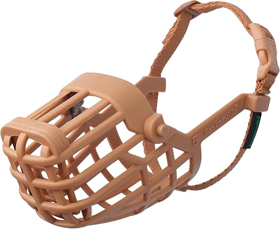 Baskerville Classic Basket Dog Muzzle | Size 8 | Dog can Pant and Drink, Prevents Biting and Food Waste Scavenging, Strong TPR, Ideal for Longer Nosed Medium to Large Dogs
