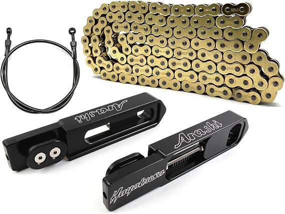 Arashi Swingarm Extensions + Brake Hose + Chain Kit for Suzuki Hayabusa GSX1300R GSXR 1300 1999-2007 Gen 1 Motorcycle Modification Accessories Parts Extended Swing Arm GSX-R1300