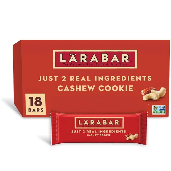 Larabar Cashew Cookie, Fruit and Nut Bars, Gluten Free and Vegan, 30.6 oz, 18 Ct