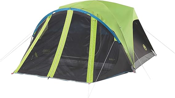 Coleman Carlsbad Dark Room Tent with Screened Porch, 4/6 Person Tent Blocks 90% of Sunlight to Keep Inside Cool, Weatherproof Shelter with Easy Setup