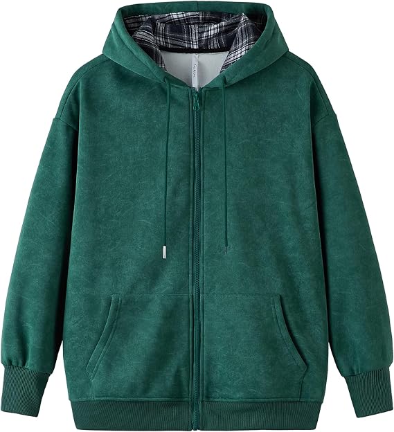 GURUNVANI Oversized Mens Vintage Zip Up Hoodies Tie Dye Patchwork Streetwear Sweatshirt