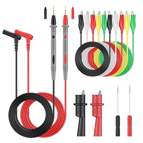 Vibit 11 Pcs Multimeter Test Leads Kit with Back Probes Alligator Clips