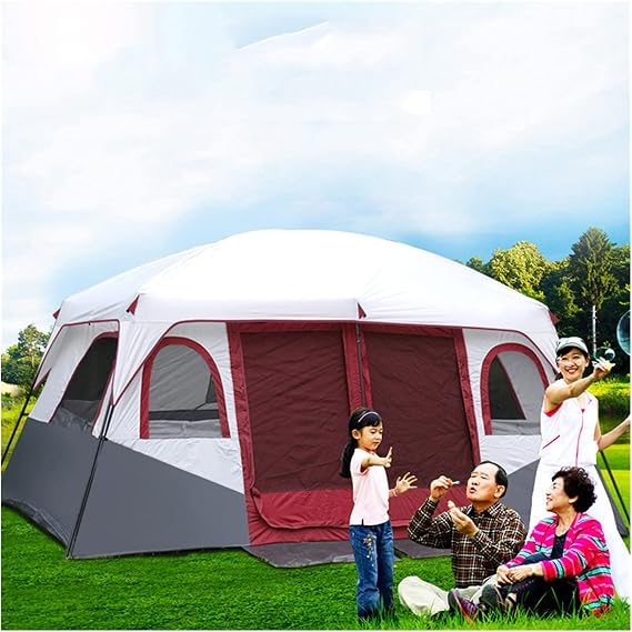 8-12 Person Camping Tent, 2 Bedroom Family Tent Camping Tents & Shelters Large Tent 12 Person Outdoor Tents, Festival Essential/100% Waterproof Camping Tent Sewn In Groundsheet vision