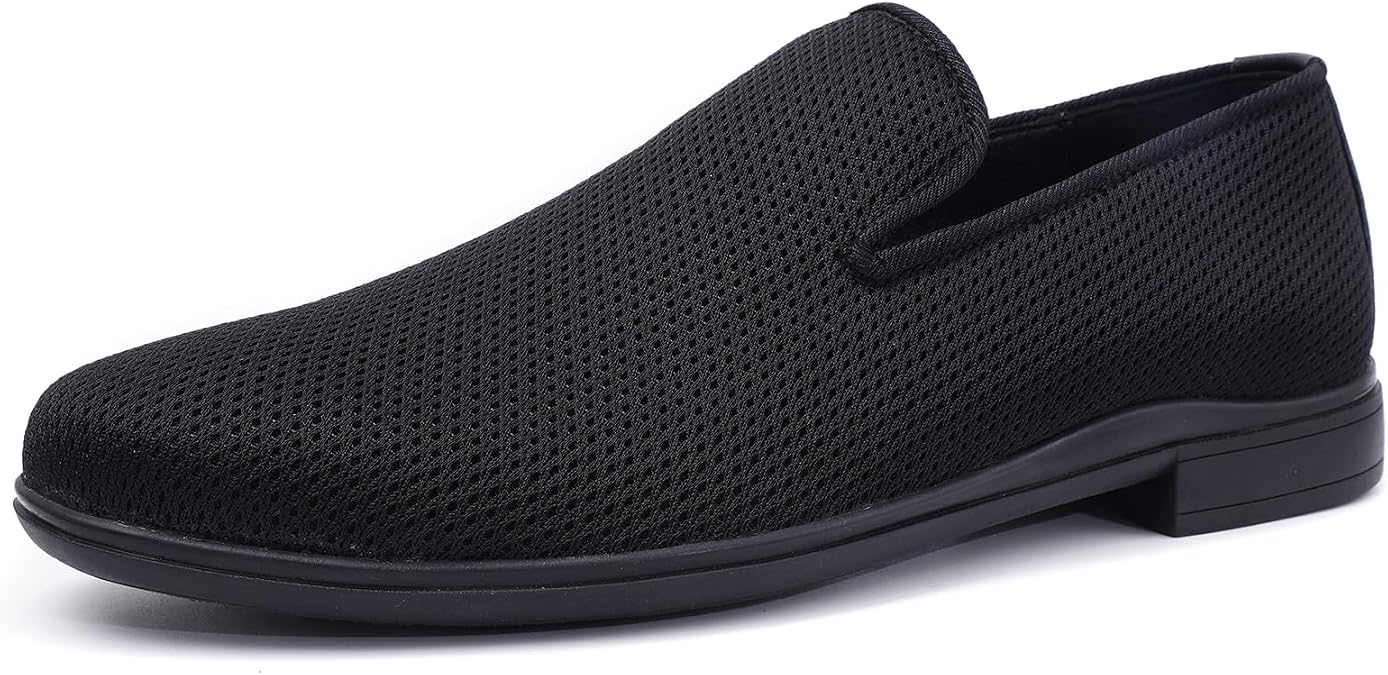 Mens Loafers Slip-on Dress Shoes Mesh Casual Oxford Shoes Classic Business Tuxedo Shoes Fashion Lightweight and Breathable