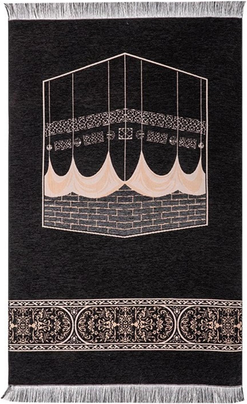 Greabuy Arabic Prayer Mat with Tassel Prayer Rug Muslim Pilgrim Blanket Home Kneeling Mat Washable Prayer Mat