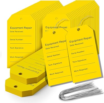 Equipment Repair Tags with Wire - 500 Pack Yellow Equipment Repair Tags 2 516 x 4 34 Inch, for Hospitals, Nursing Homes, Labs & Medical Facilities